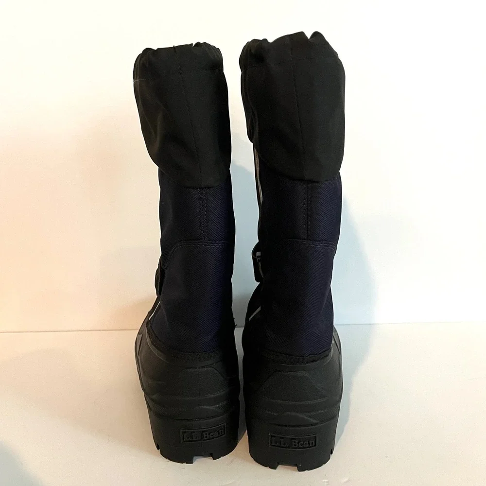 LL Bean Kids Wildcat Snow Boots Black Navy Blue Winter Insulated 238064 Size 7